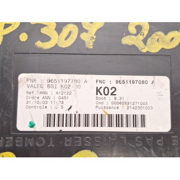 Recambio de caja reles / fusibles para peugeot 307 break (3e) 2.0 hdi 110 referencia OEM IAM 9651197080A  